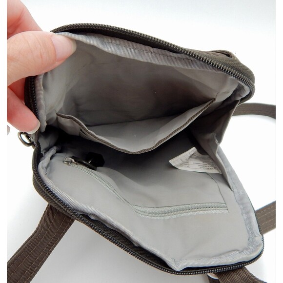 Travelon Anti-Theft Signature Quilted Slim Pouch Olive Green Crossbody Bag 42759 - Picture 6 of 12